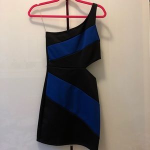 Sexy Cobalt and Black Cutout Dress